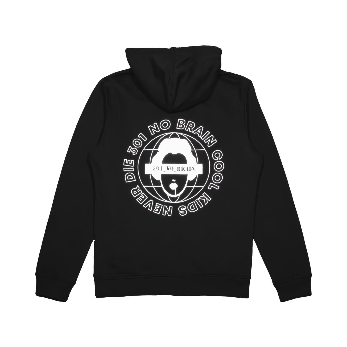 La felpa 301_NO_BRAIN Hoodie Cool Kids Never Die è ispirata allo spirito urbano di New York. Realizzata in cotone riciclato, con cappuccio doppio in jersey e interno felpato. Tasche nelle cuciture e dettagli di rifinitura completano il capo. Taglio regular, ideale per i guerrieri della notte! |Cool Kids Never Die| Limited Edition